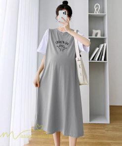 ワンピース | マタニティレディース 着痩せ 半袖 Aライン 大きいサイズ カジュアル 可愛い マタニティウェア 妊婦服 膝丈 産前産後 お出かけ 夏服