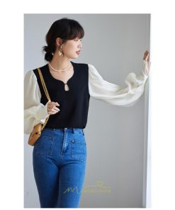 シャツ・ブラウス | ブラウス シャツ レディース 40代 上品 ブラウス きれいめ 通勤 OL ビジネス ゆったり 黒 白 トップス 30代 50代 20代 カジュアル 着痩せ　 切り替え