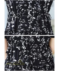 ミディアム | ワンピース Aライン レディース 着痩せ 上品 カジュアル 半袖 切り替え 小花柄 きれいめ 上品 大きいサイズ 30代 大きいサイズ 大人 20代 40代 お出かけ