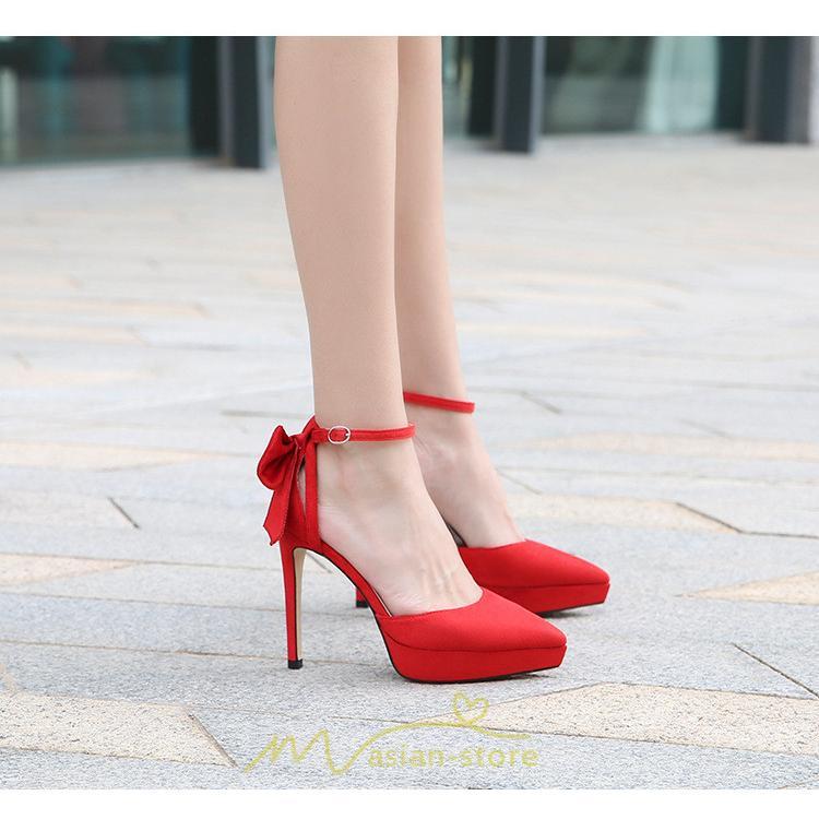 パンプス | ハイヒール レディース 靴 美脚 大きいサイズ スエード表面 パーティ 履きやすい 歩きやすい 痛くない アウトドア ストラップ付き おしゃれ 動きやすい