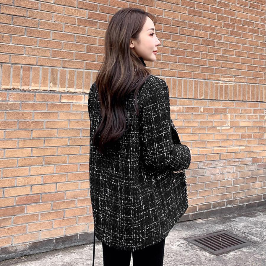 ジャケット・ブルゾン | ツイード風ジャケット レディース 秋冬