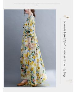 マキシ | マキシワンピース ワンピース 夏 秋 レディース マキシ丈 長袖 ロング 丸首 花柄 ロング丈 リラックス マタニティ 秋 ゆったり 秋服 夏服 体型カバー