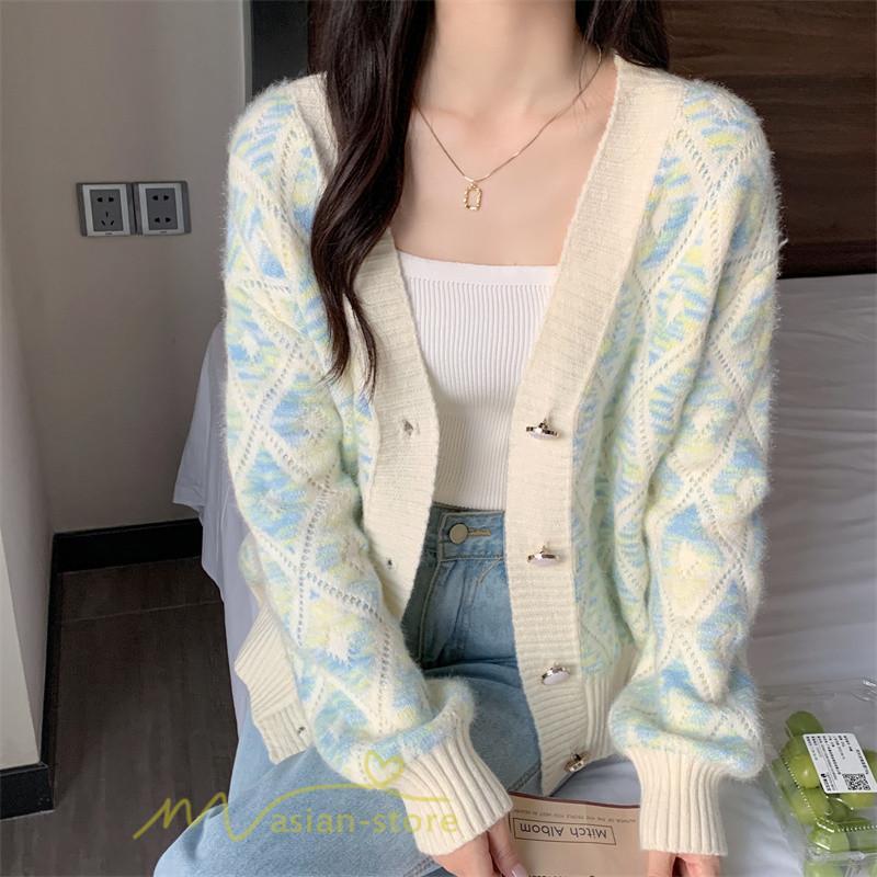 カーディガン | 2022秋冬ニットアウター レディース ニットニット セーター 長袖 羽織り フロントボタン 可愛い トップス 通学通勤 20代40代