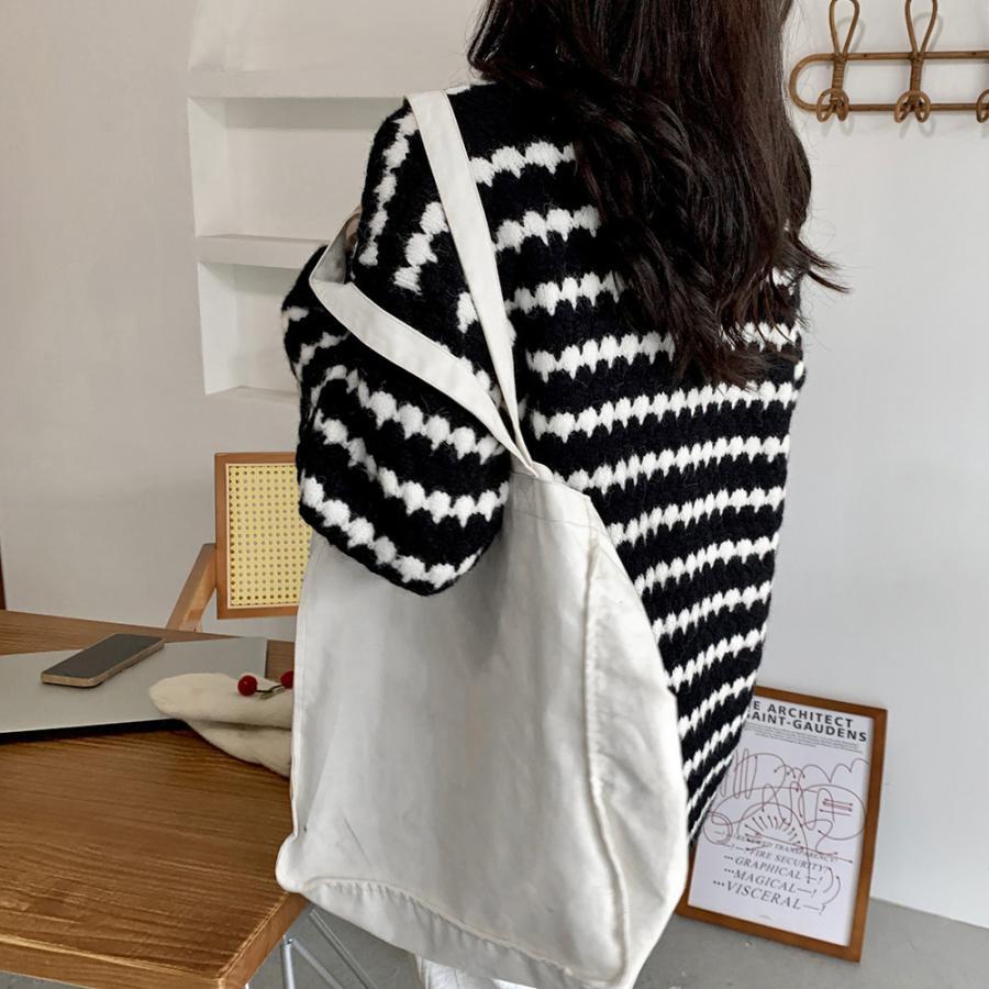 カーディガン | 配色ボーダー柄ニットカーディガンVネック