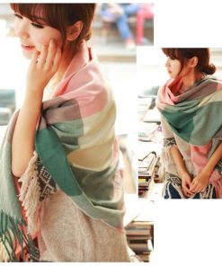 マフラー | ストール マフラー ロング スカーフ 秋冬 チェック柄 大判 ニット