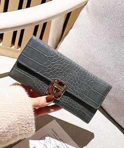 長財布 | クロコ型押し PUレザー シンプル