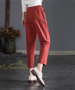 チノ・テーパード・ジョガー・スキニーパン | パンツ テーパードパンツ レディース 無地 9分丈 秋 リネン混 着痩せ シンプル 可愛い ウエストゴム カジュアル ワイドパンツ ゆったり OL ビジネス きれいめ