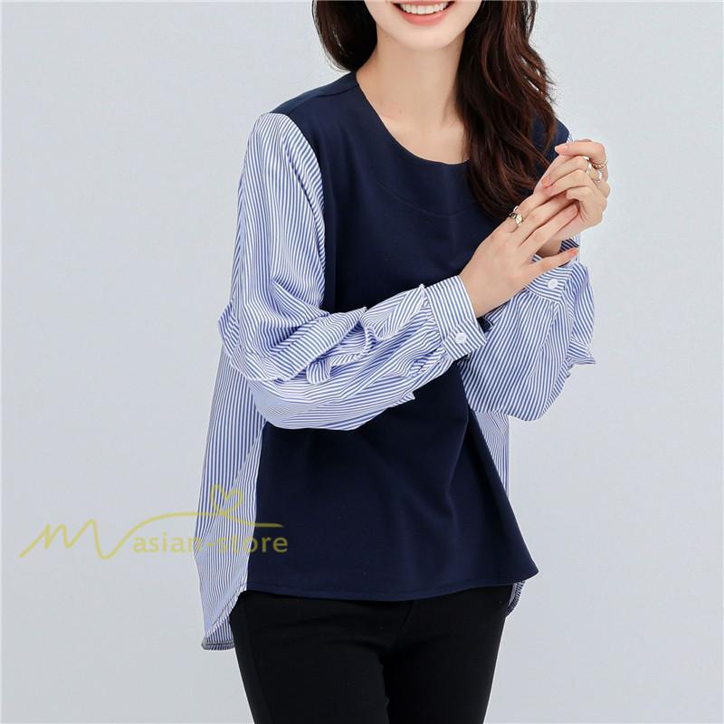 シャツ・ブラウス | Tシャツ レディース トップス 長袖 秋コーデ 切り替え パフスリーブ カットソー ブラウス ゆったり 可愛い カジュアル オフィス 20代30代40代 シンプル 春夏秋