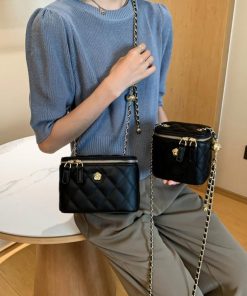 ショルダーバッグ | ミニバッグ 肩掛け キルティング チェーンバッグ レディース フェイクレザー ボックス斜め掛け