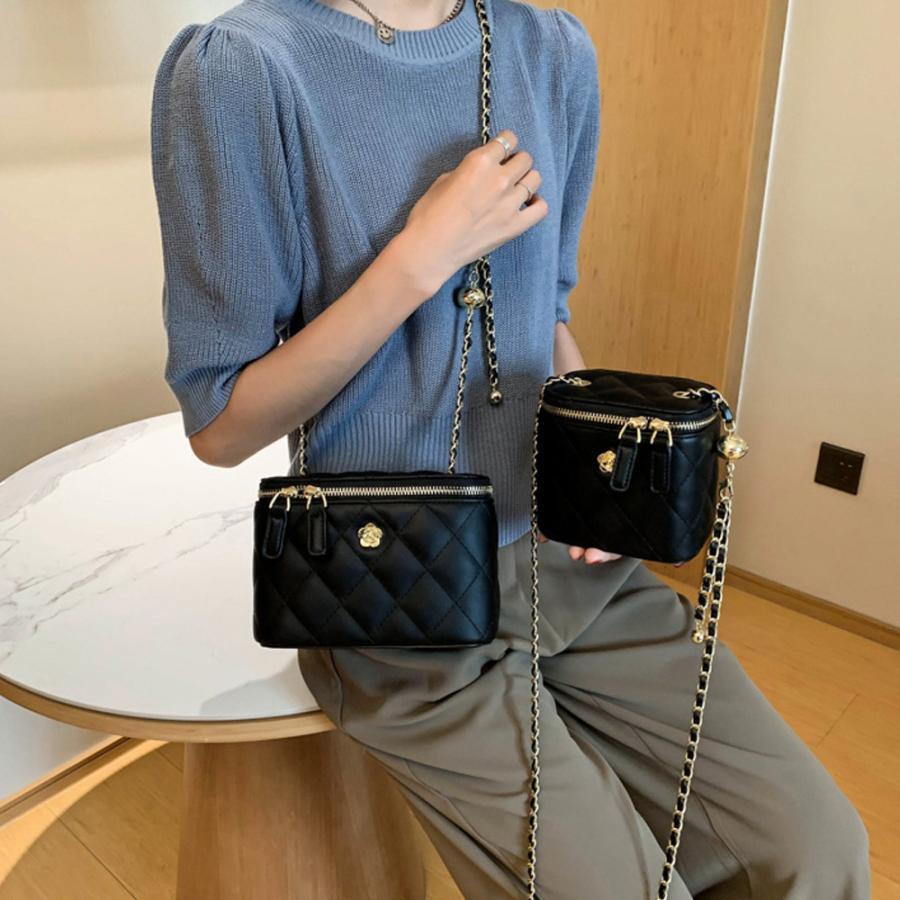 ショルダーバッグ | ミニバッグ 肩掛け キルティング チェーンバッグ レディース フェイクレザー ボックス斜め掛け