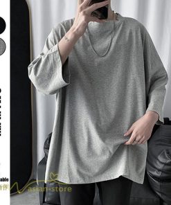 Tシャツ | メンズ 無地 大きいサイズ カットソー 上品 7分袖 サマートップス ゆったり 日常感 メンズスタイル シンプル 体型カバー カッコウイイ