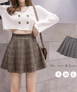 ミニスカート | Skirt ボトムス レディース グレンチェックスカート Aライン 秋冬 フレアスカート