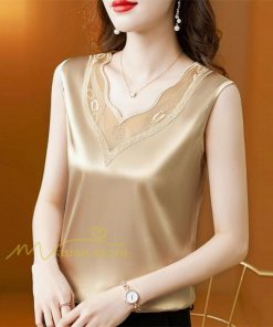 キャミソール タンクトップ | レディース トップス タンクトップ ノースリーブ 無地 『襟元レースデザインタンク』 20代30代40代50代 カジュアル お出かけ 上品 快適 カシュクール インナー