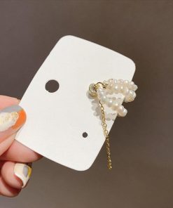 その他アクセサリー | フェイクパール イヤリング きれいめ レディース 韓国ファッション チェーン イヤーカフ キャッチ 片耳用 アクセサリー マグネット