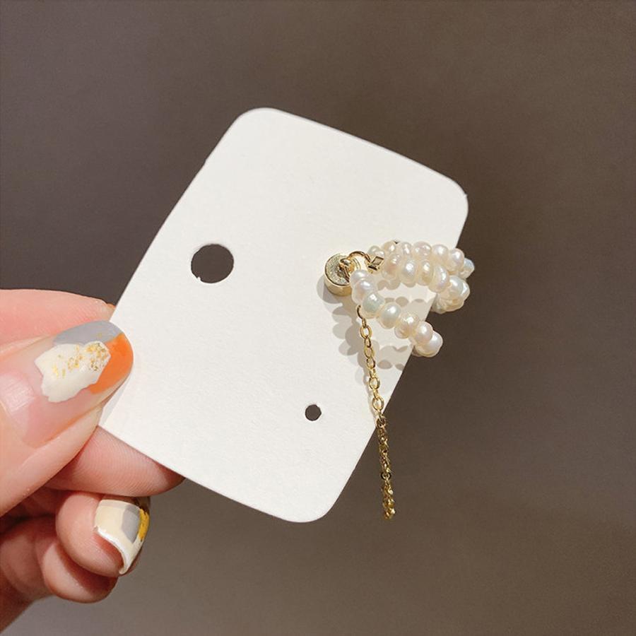 その他アクセサリー | フェイクパール イヤリング きれいめ レディース 韓国ファッション チェーン イヤーカフ キャッチ 片耳用 アクセサリー マグネット