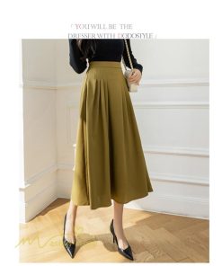 スカート | Aラインレディース 着痩せ 秋 冬 新作 ハイウエスト ロング丈 ウエストゴム 20代 30代 カジュアル OL ビジネス 秋冬 40代 コーデ 50代