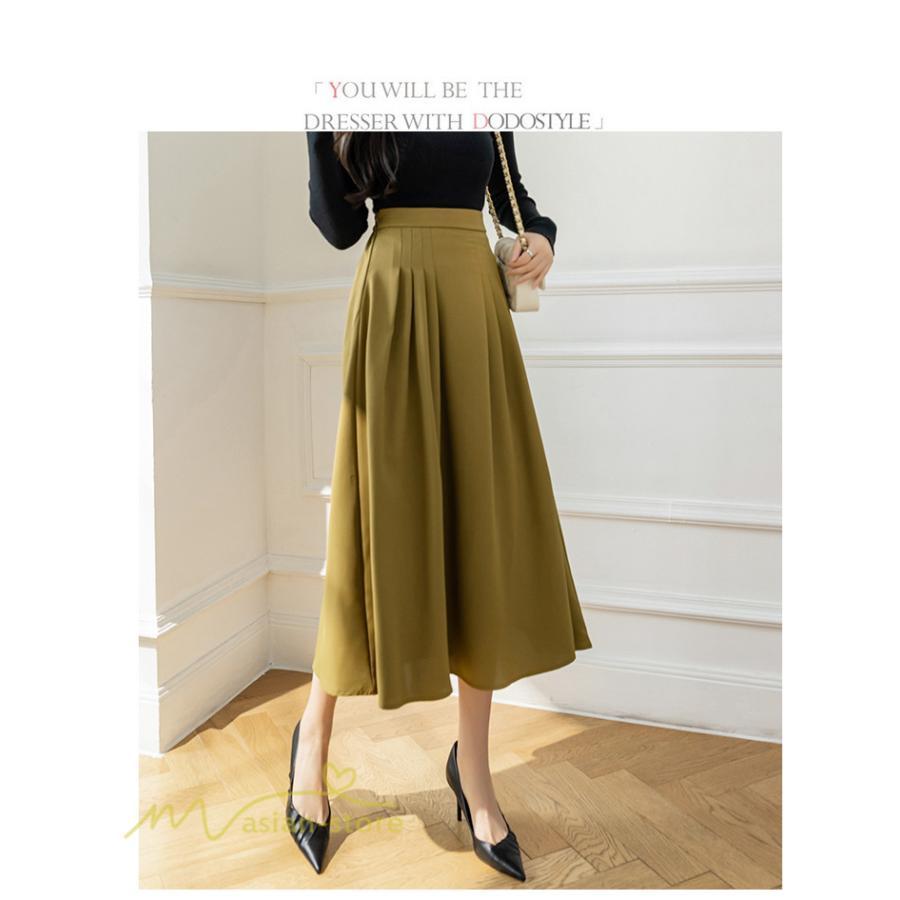 スカート | Aラインレディース 着痩せ 秋 冬 新作 ハイウエスト ロング丈 ウエストゴム 20代 30代 カジュアル OL ビジネス 秋冬 40代 コーデ 50代