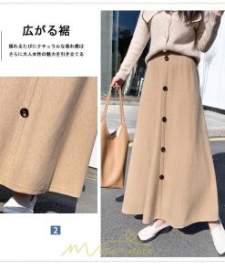 スカート | Aラインレディース マキシロング マキシ プ 着痩せ 秋冬 お呼ばれ トレンド お出かけ 通勤 リゾート 通学 ウェストゴム　ニット