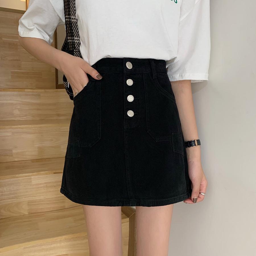 タイトスカート | ハイウエスト デニムスカート 着やせ レディース 韓国風 ミニスカート カジュアル 台形スカート おしゃれ【ネコ