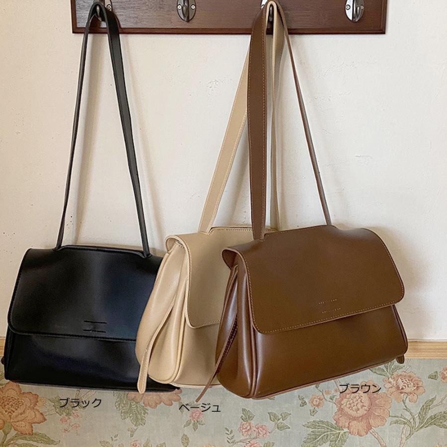 ショルダーバッグ | シンプル 韓国風 2way肩掛けバッグ 斜めがけバッグ 通学 フェイクレザー フリップバッグ レディース 通勤