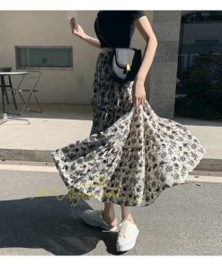 スカート | フレアロング レディース シフォンシフォン マキシマキシ 無地 体型カバー ウエストゴム マキシ丈 ひざ下 花柄 上品 膝下