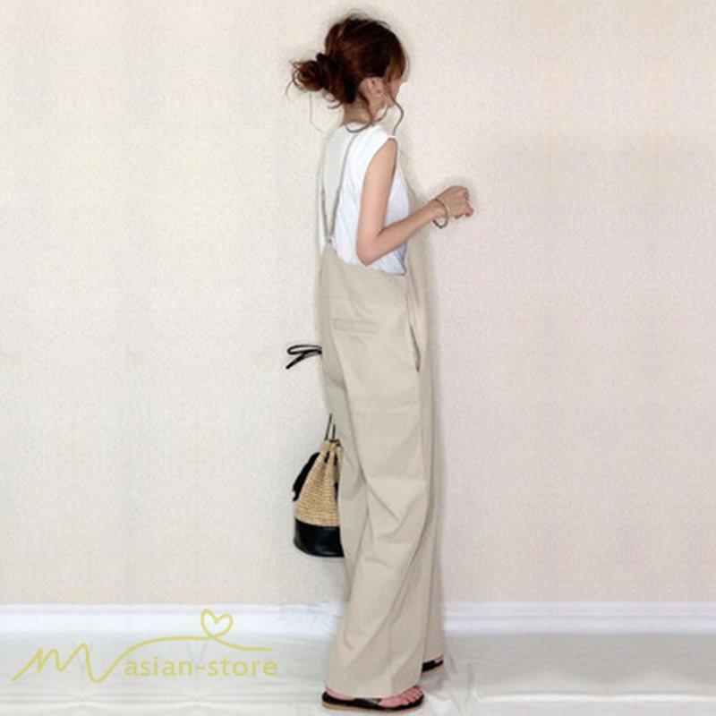 オーバーオール サロペット | オールインワン レディース サロペット シンプル つなぎ きれいめ パンツ 20代 30代 無地 可愛い ロングパンツ 上品 かわいい 5色展開 フリーサイズ シンプル