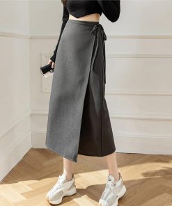 ロングスカート | ラップロングスカートスリット巻きスカート