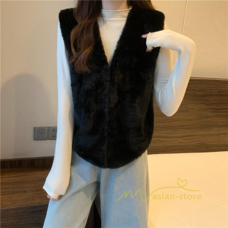 ベスト | ファーレディース 秋冬 ショート丈 アウター ジレ 羽織り 前開き ボタン カーディガン 袖なし 送料無料 コーデ フェイクファー ノーカラー