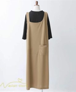 ノースリーブ | ノースリーブワンピース レディース 韓国風 無地 ワンピース ロングワンピース フリーサイズ カーキ ブラック 夏 お出かけ キャミワンピース 40代 30代 20代