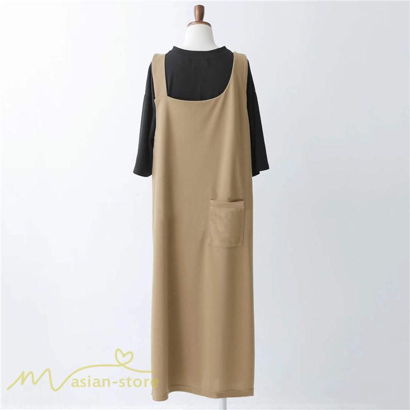 ノースリーブ | ノースリーブワンピース レディース 韓国風 無地 ワンピース ロングワンピース フリーサイズ カーキ ブラック 夏 お出かけ キャミワンピース 40代 30代 20代