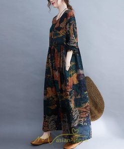 マキシ | 大きいサイズ レディース ワンピース コットン マキシ丈 細魅せ 着痩せ 丸首 サイドポケット 夏 秋 秋服 マキシワンピ 秋用 ゆったり ロング ぽっちゃり