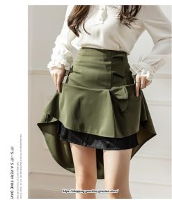 スカート | レディース ミモレ丈 ひざ丈 膝丈 マーメイドフリル オシャレ Aライン キレイめ 着痩せ フェミニン 通学 可愛い 秋服 落ち感 通勤