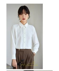 シャツ・ブラウス | ブラウス レディース 長袖 50代 白 シャツ ゆったり トップス きれいめ フォーマル 上品 フェミニン 青 高品質 40代 OL 通勤 フォーマル 20代 30代