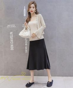 スカート | マタニティ ミディアム丈 マタニティウェア 無地 おしゃれ 可愛い マタニティウエスト調整 カジュアル 妊婦服 ウエスト調整 夏 きれいめ 春