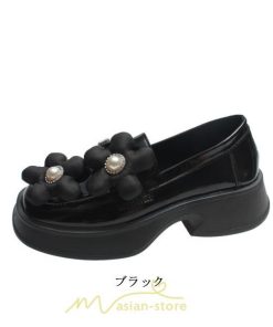 ローファー | 学生 女子 レディース 通学 通勤 学生靴 学校 軽量 花飾り 可愛い 上品 10代20代30代40代 フォーマル コンフォート 送料無料 キレイめ