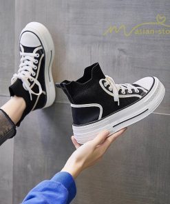 スニーカー | 厚底レディース ハイカット 4cmヒール 靴 軽量 歩きやすい 疲れにくい 美脚 ウォーキングシューズ ショートブーツ ナースシューズ