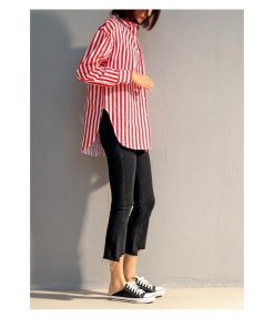 シャツ・ブラウス | 即日発送シャツブラウス レディーストップス ストライプシャツ ビジネスカジュアルウェアシャツ 可愛い 長袖 S M 2020春夏 オフィス通学通勤 XL L 上着