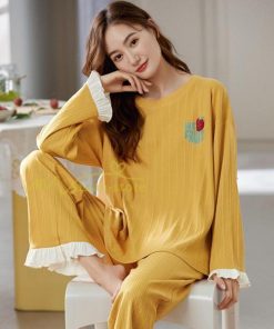 パジャマ ルームウェア | パジャマ ルームウェア レディース 春秋 長袖 パジャマ 綿ルームウェア 20色 上下セット 可愛い ナイトウェア Tシャツ 寝巻き 室内着 ホームウェア ロングパンツ