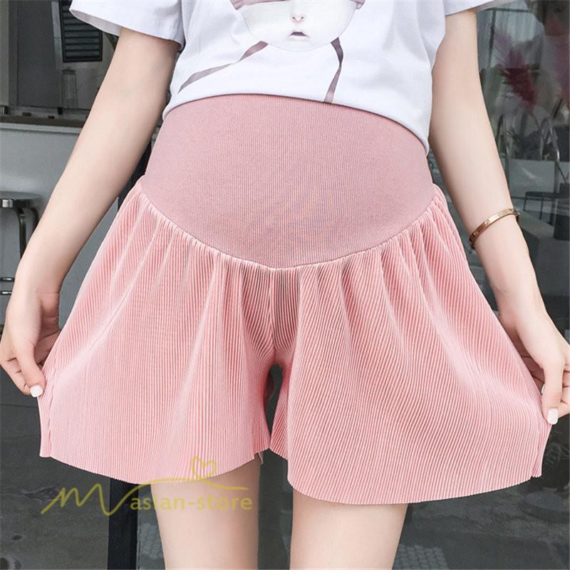 ショートパンツ | マタニティパンツ 妊婦 産前 レディース 着痩せ パンツ ショート丈 無地 夏 新作 サマー おしゃれ サマーパンツ 上品 ゆったり きれいめ ウエスト調整 日常感