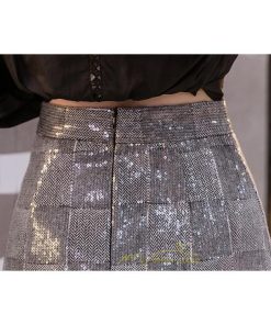 スカート | レディース ミニショット丈 キラキラ インナーパンツ付き ハイウエスト 着痩せ オシャレ 韓国ファッション 20代30代40代50代 2022 秋冬