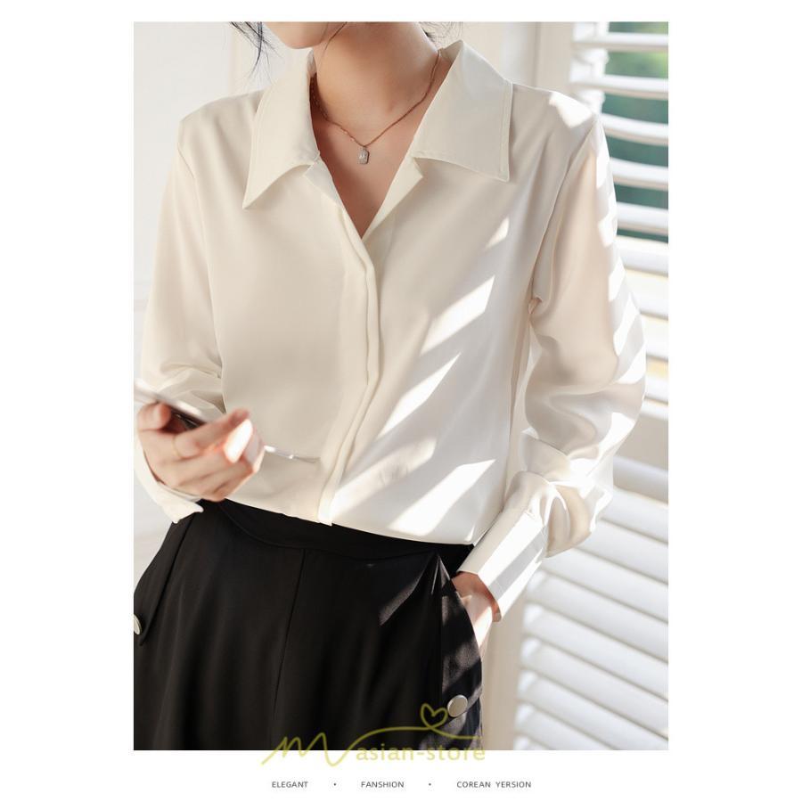 シャツ・ブラウス | ブラウス レディース シャツ きれいめ 40代 春夏 秋 長袖 着痩せ オシャレ 韓国風 大人 30代 50代 40代 就活 OL 母 オフィス ママ ビジネス 通勤