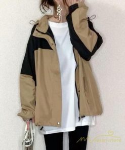 コート・ジャケット | ドッキングジャケット レディース 秋物 長袖 ブルゾン フード付き ジップアップ 薄手 ライトアウター ゆったりシルエット 防風 ブルゾンパーカー トップス