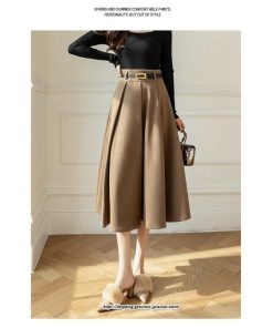 スカート | ロング秋 冬 レディース ボトムス ロング フレアAライン プリーツ 30代 40代 50代  ラシャ 送料無料 暖か 2022年秋冬 通勤 通学