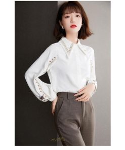 シャツ・ブラウス | ブラウス レディース シャツ トップス 白 長袖シャツ オフィス カジュアル おしゃれ シフォン 通勤 通学 オシャレ 上品 秋服 ナチュラル 可愛い キレイめ