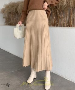 スカート | ロングレディース ニット ハイウエスト Aライン 着痩せ 秋冬新作 あったか 部屋着 おしゃれ ニット 外出 韓国ファッション 可愛い おうち時間