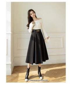 スカート | ロング秋 冬 レディース ボトムス ロング フレアAライン プリーツ 30代 40代 50代  ラシャ 送料無料 暖か 2022年秋冬 通勤 通学