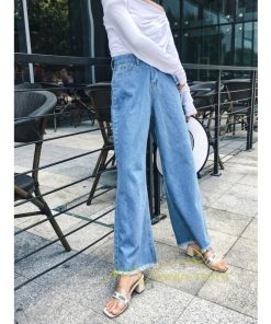 在庫ある | 短納期デニムワイドパンツ レディースボトムスジーンズ 九分丈パンツ デニムボトムス デニムパンツ 春夏秋 薄手 ゆったり 通学通勤 着痩せ ハイウエスト OL 無地