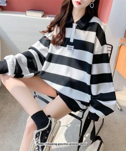 パーカー | トレーナー レディース スウェット 大きいサイズ 韓国 トップス 長袖 おしゃれ ボーダー柄 チュニック 送料無料 体型カバー 大きいサイズ Tシャツ