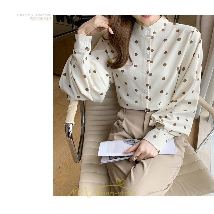 シャツ・ブラウス | シャス ブラウス 春夏 秋 シフォン レディース 長袖 フォーマル オフィス 入学式 入園式 ドット柄 外出 お出かけ ビジネス 20代30代40代50代 通勤 OL