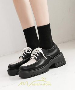 ローファー | 厚底 レディース 編み上げ 学生 通勤 通園 通学 靴 入学 スクール ハロウィン 学園祭 コスプレ 痛くない 疲れにくい 柔らかい 10代20代30代40代